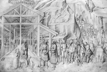 Adoración de los Magos, del Álbum de dibujos de Jacopo Bellini
